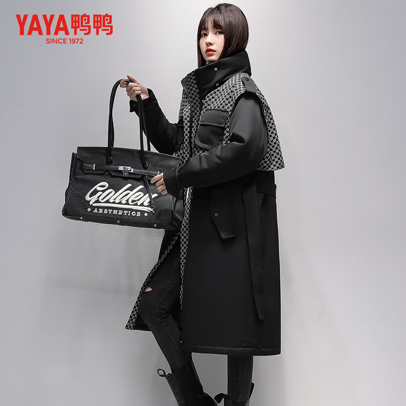 YAYA/鸭鸭鹅绒风衣立领鹅绒加厚保暖羽绒服中长款风衣YE2B625906A