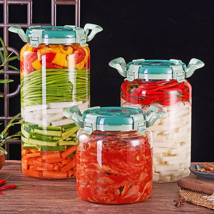 泡菜坛子家用玻璃密封罐食品级腌菜罐装酸菜咸菜大口玻璃泡酒瓶子