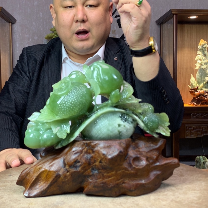 【闪购商品】蛇纹石玉摆件未镶嵌愿*