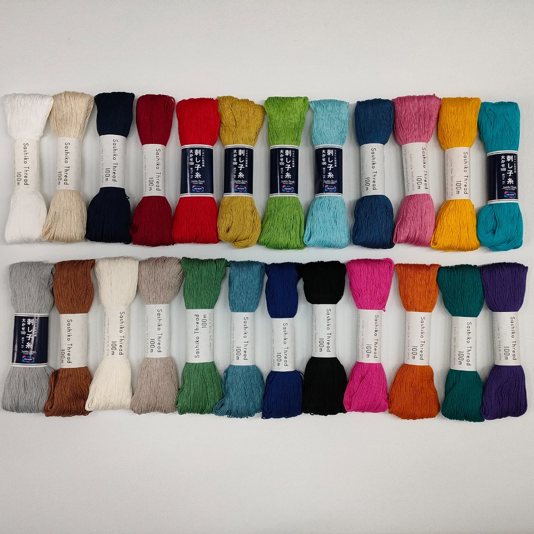 日本奥林巴斯纯棉刺子绣线100米纯色6股常规100米Olympus刺子绣线