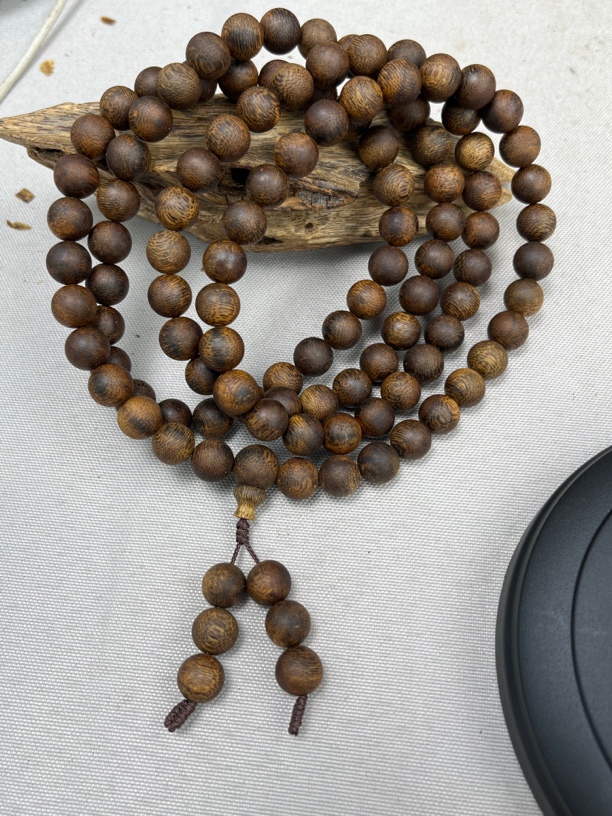 沉香奇楠白奇母本沉水浮虫漏圆珠多圈卡10多样性发一条