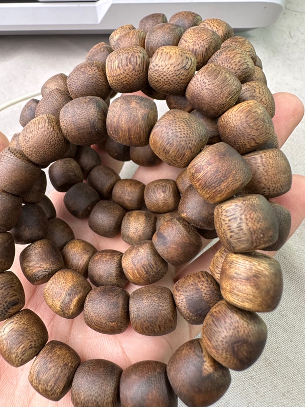 奇楠沉香绿奇鼓珠单圈卡12-18克多样性发一条