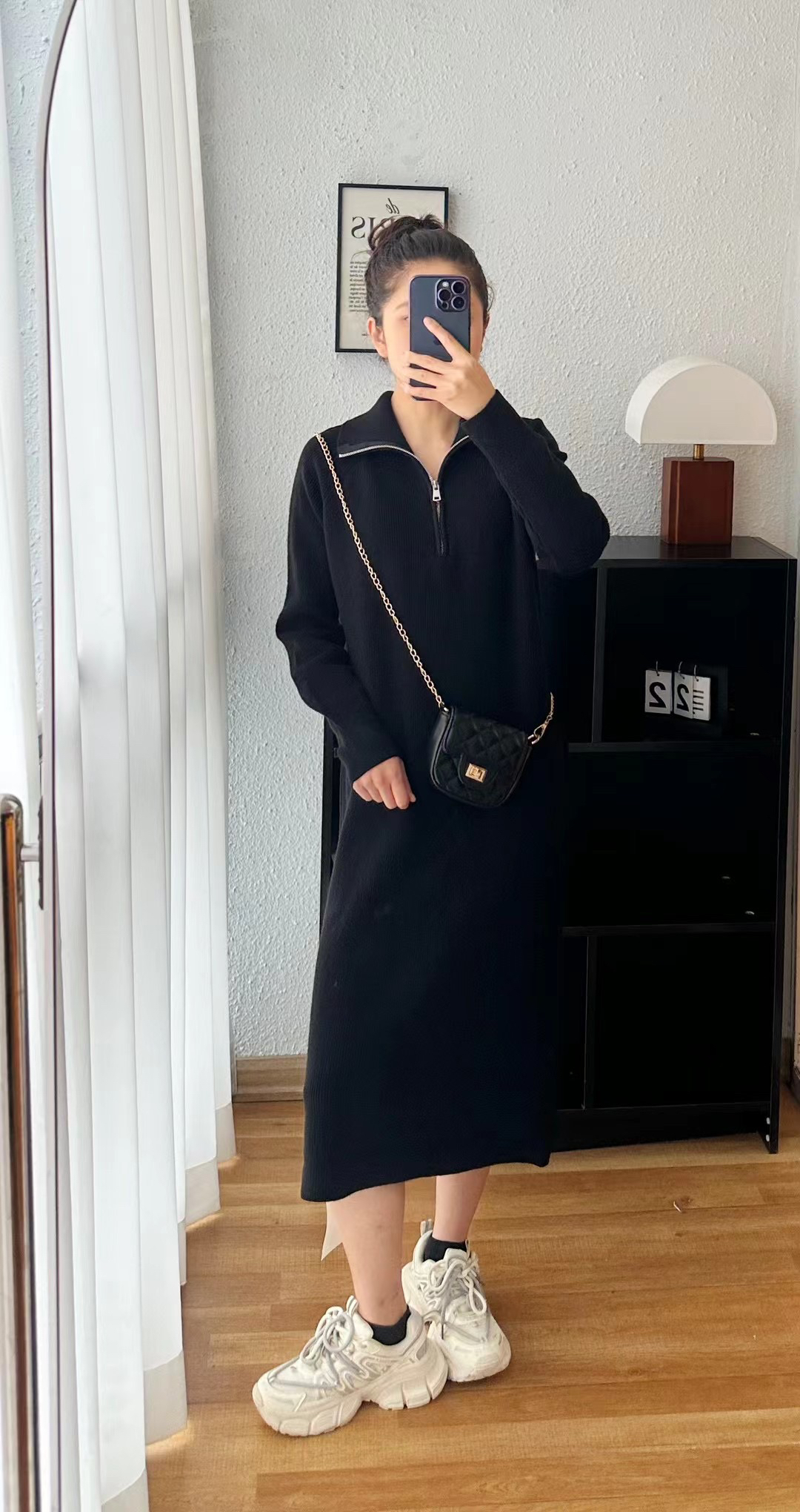 醒醒家针织连衣裙气质修身显瘦