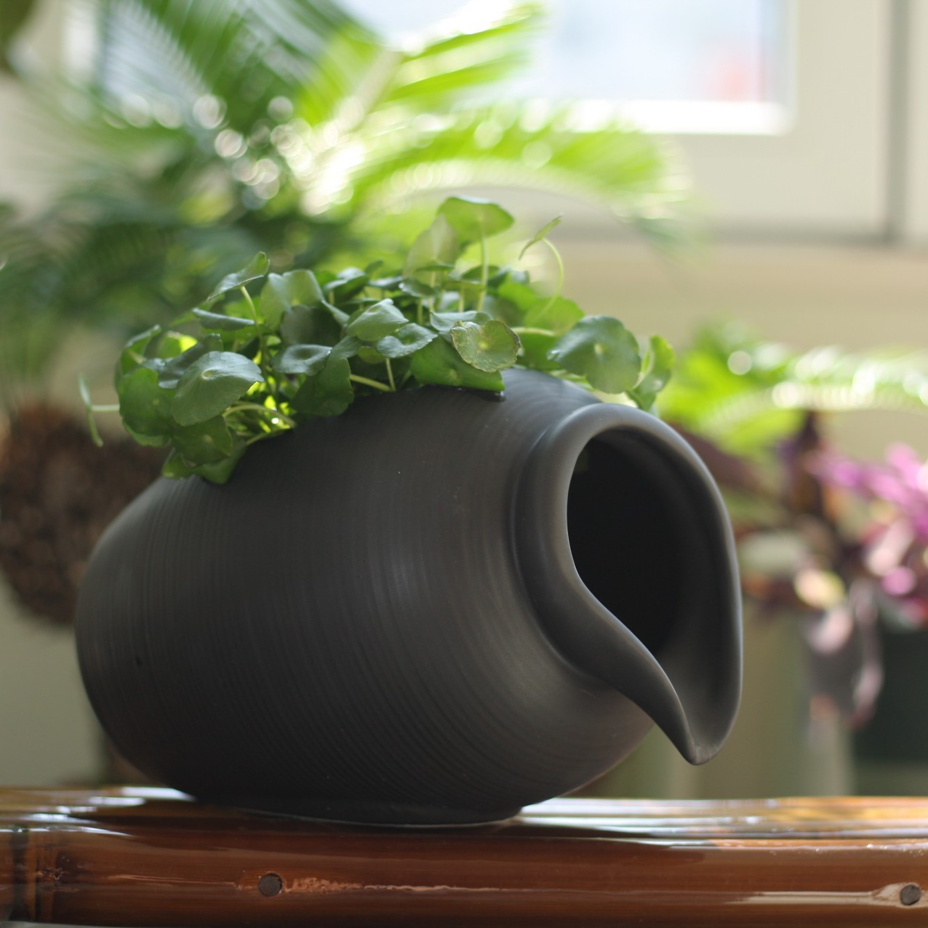 古法养鱼陶瓷罐复古流水陶瓷流水罐水培绿植沼泽过滤缺口倒花瓶