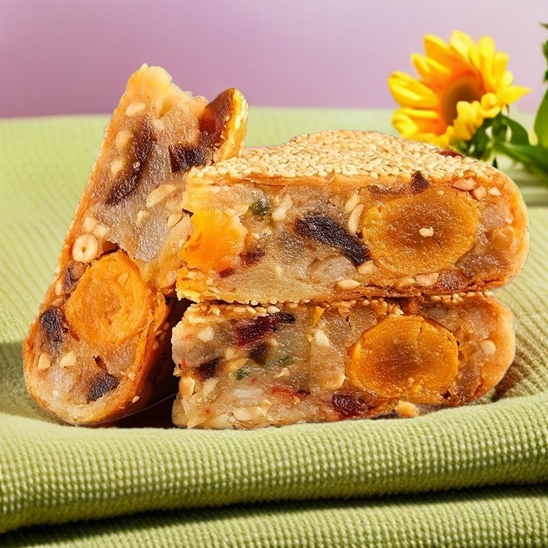 桥墩月饼温州特产中秋老式蛋黄鲜肉五仁大月饼礼盒装