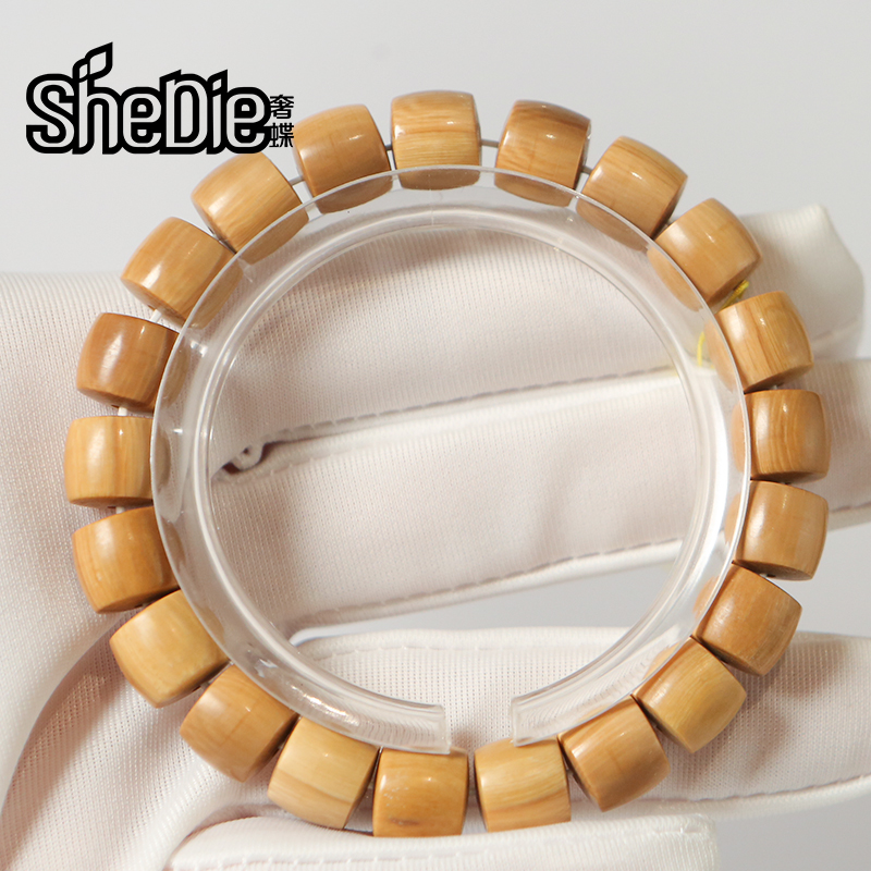 奢蝶猛犸象牙咖色归圆弧直切手串精品文玩手串男女同款饰品