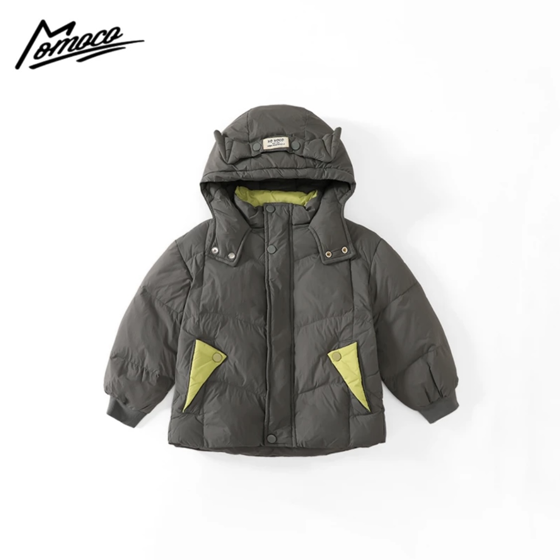 MOMOCO男童冬季简约撞色口袋羽绒服76410102030