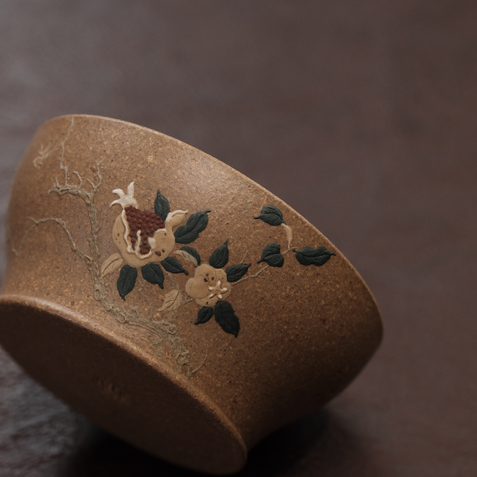 静心【传统花鸟】陶瓷全手工手绘盛开杯石榴100cc茶杯纯手工茶具