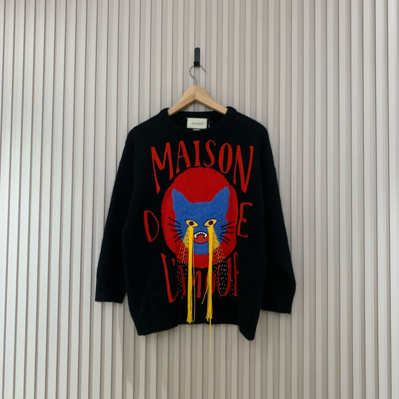 Gucci maison小猫重工刺绣马海毛毛衣/s码/全新带吊/12390