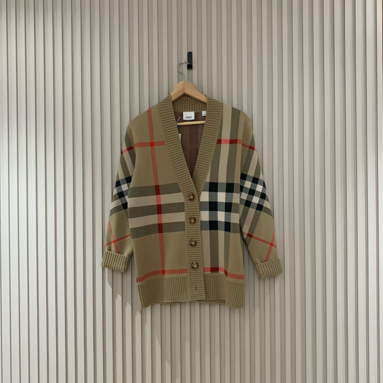 Burberry爆款格纹开衫/xxs码/全新/12600