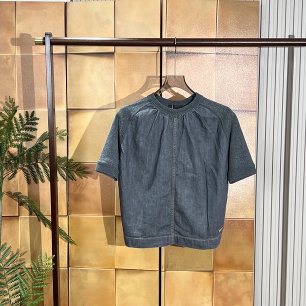 Louis Vuitton 牛仔毛绒绒拼接短袖/M码/99新/23619