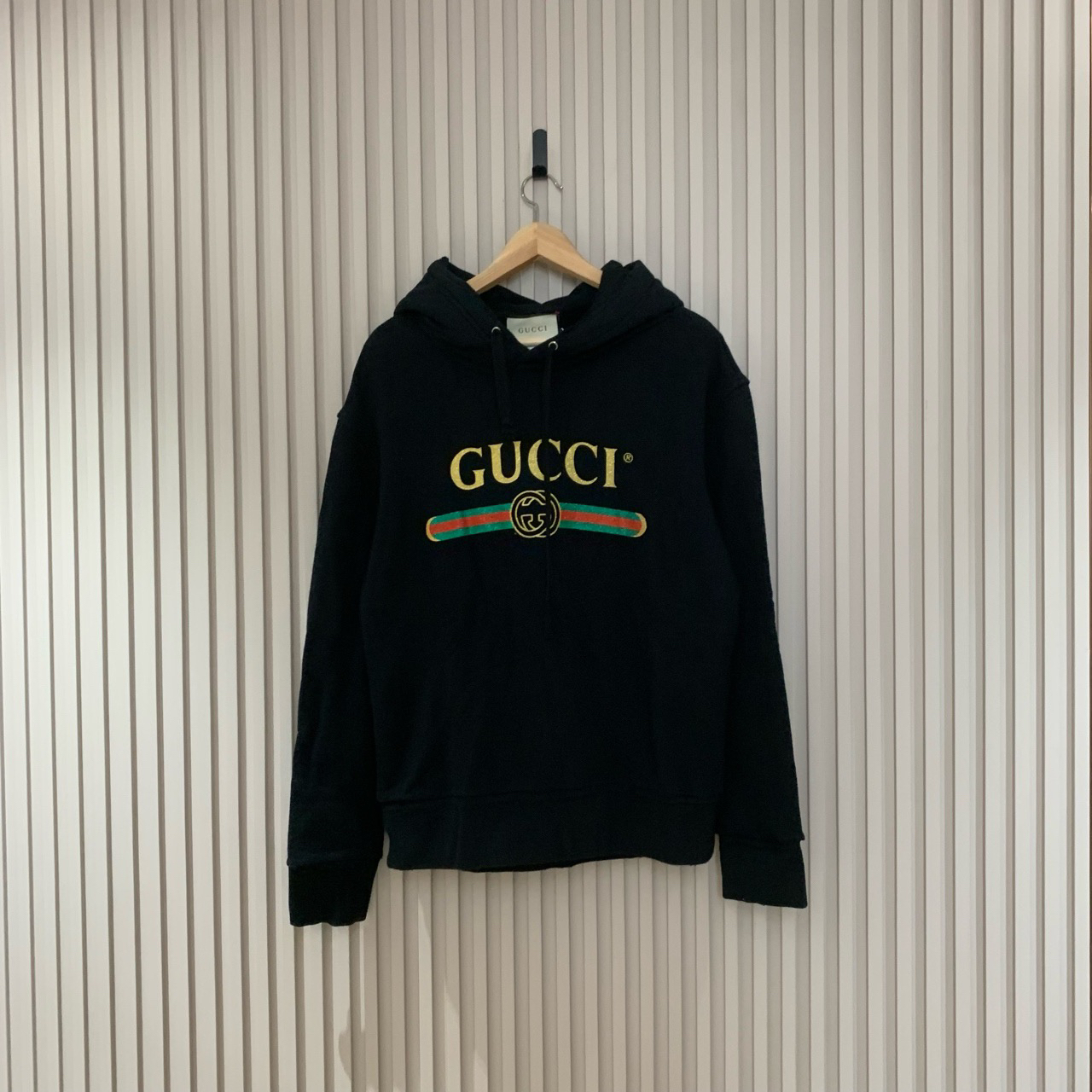 Gucci狼头闪粉腰带刺绣帽衫/xs码/99新/13023