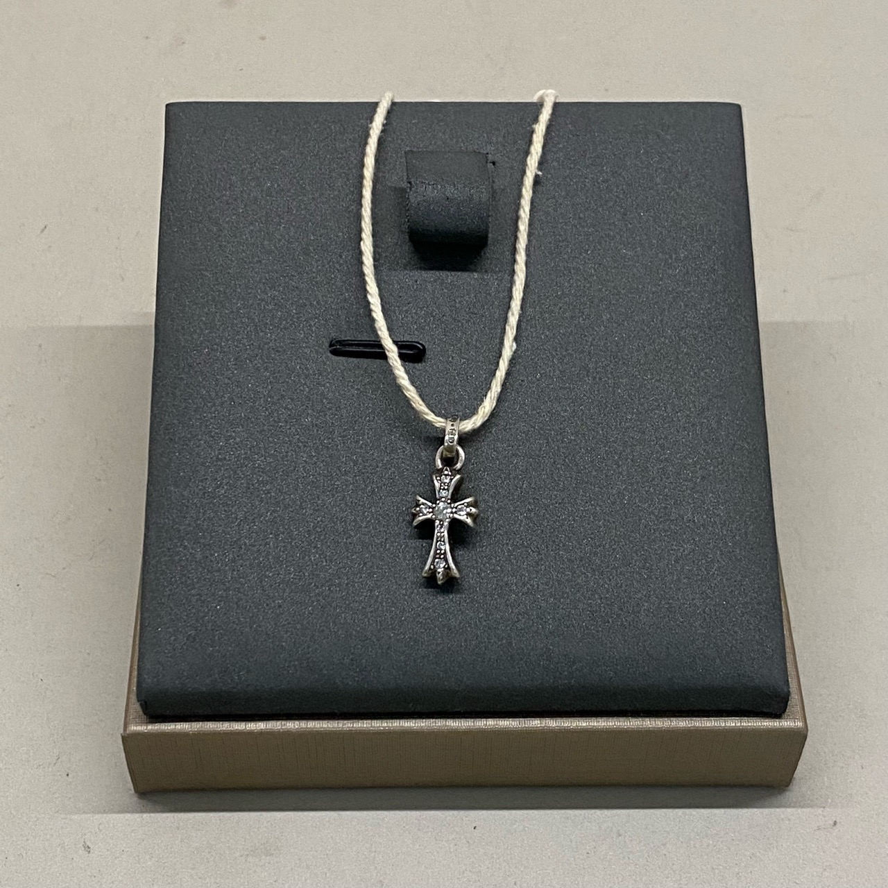 Chrome Hearts 克罗心925银白钻Babyfat十字架吊坠/99新/19094