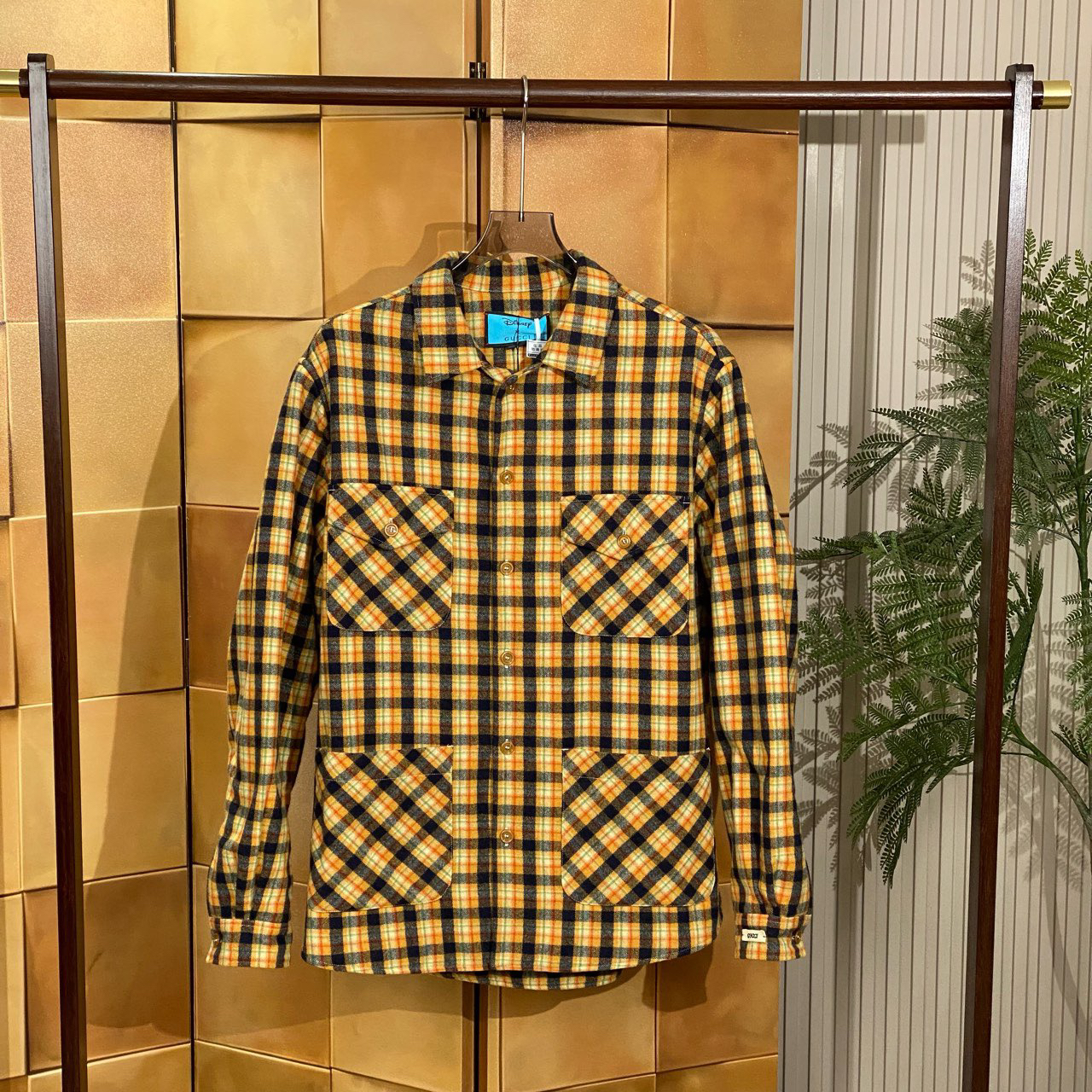 GUCCI × Disney 联名款撞色格纹羊毛衬衫外套/48码/99新/女20701