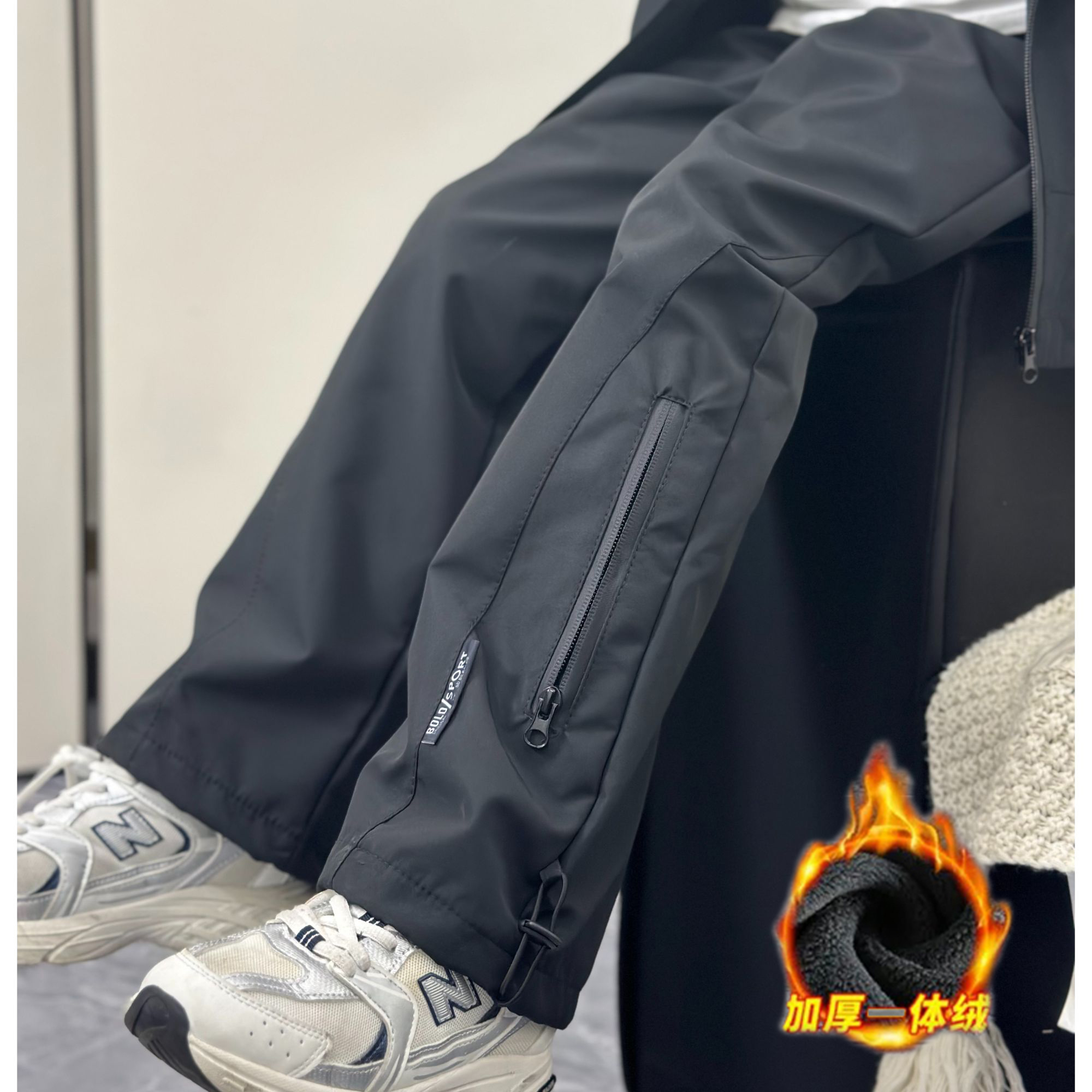 男童秋冬款冲锋裤新款中大童秋季速干直筒裤子男孩子宽松休闲长裤