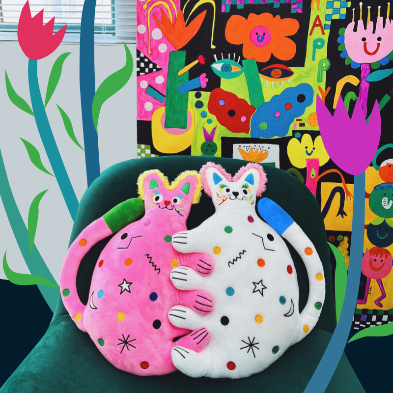 uodycoco原创甜心猫抱枕可爱毛绒玩偶公仔男女朋友送闺蜜生日礼物