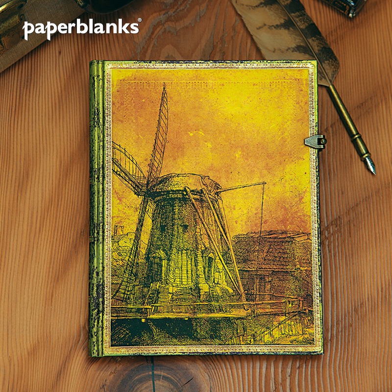 【特别款】paperblanks笔记本本子伟人手稿伦勃朗风车日记本