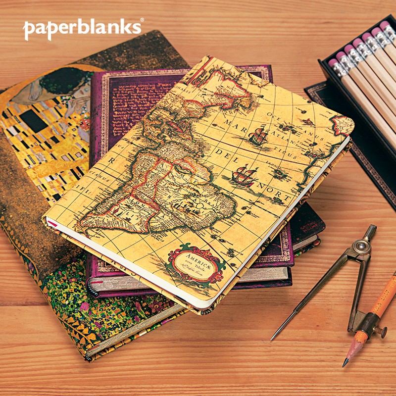 【停产】paperblanks早期绘图系列西半球地图笔记本本子文具