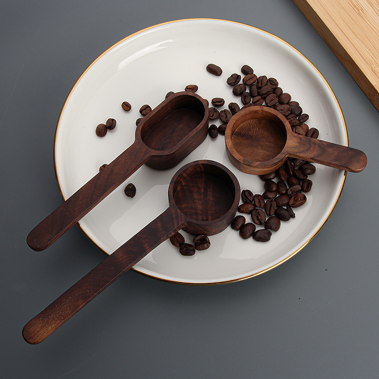 胡桃木咖啡豆量豆勺8克10克数勺计量勺烘焙量匙长柄定量小勺家用