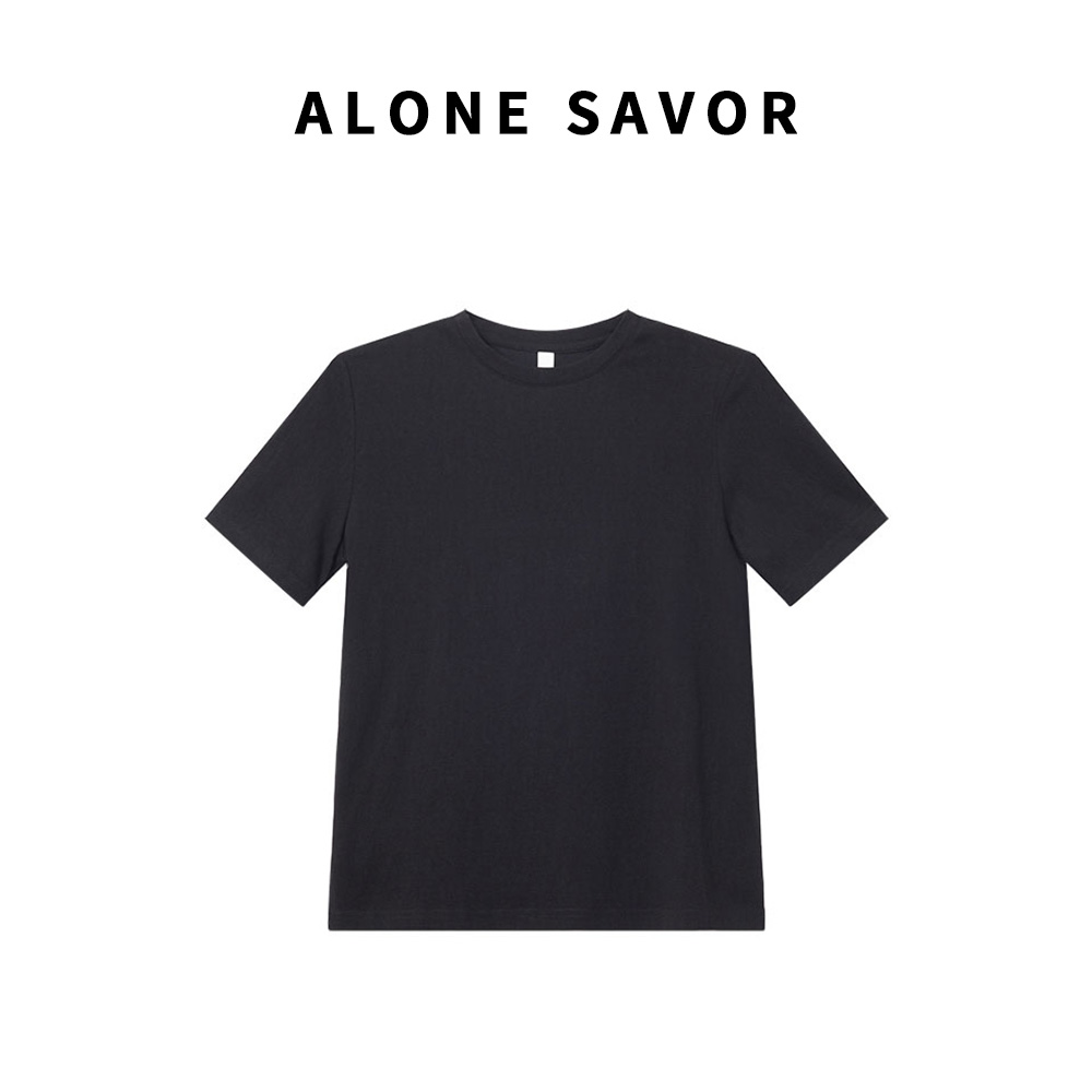 【ALONE SAVOR】休闲百搭夏季纯色半袖圆领时尚简约舒适T恤套头P193