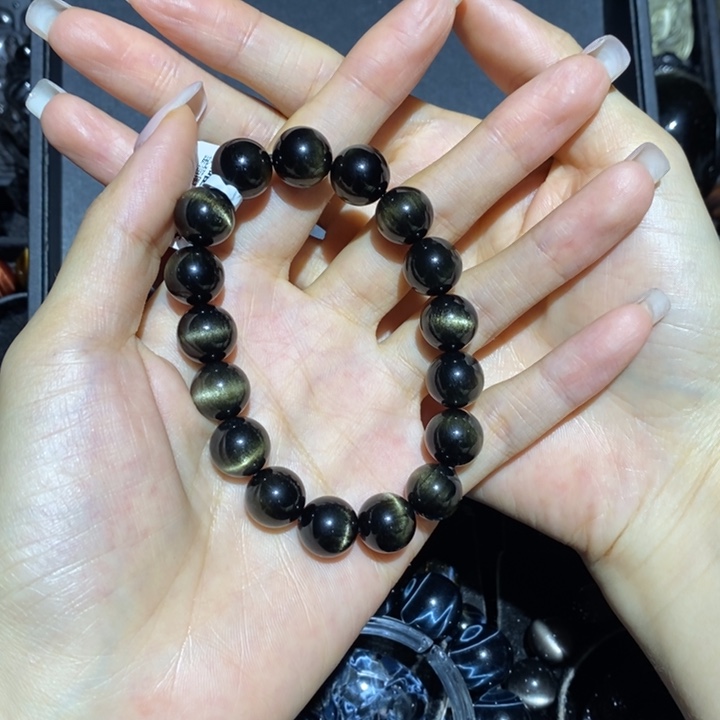 黑曜岩手链未镶嵌英*.