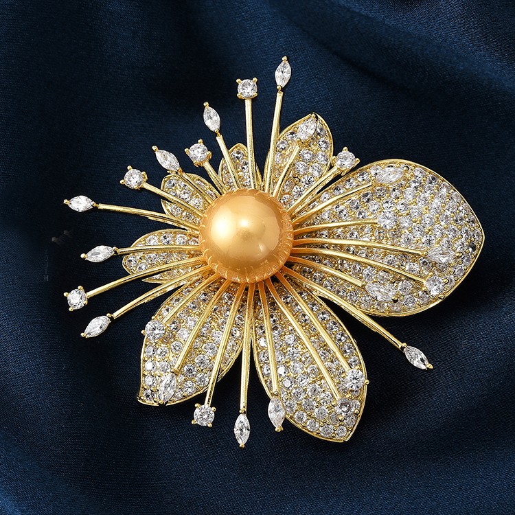 铜合金胸针 6008  幽幽兰心 奢华高档胸花别针 百搭大衣礼服配饰