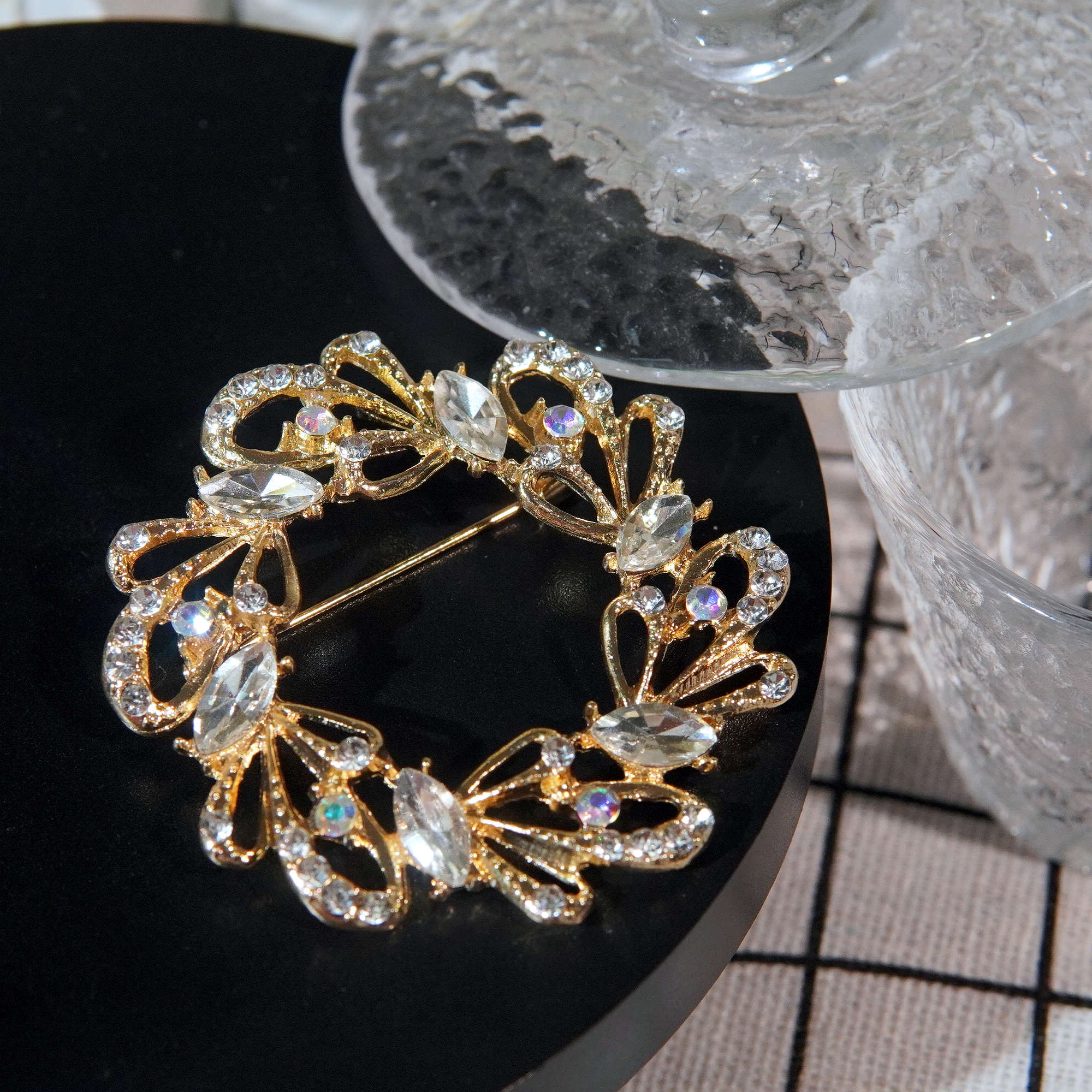 合金胸针 简约时尚胸针几何圆形胸花百搭时尚胸针高级感衣饰配饰