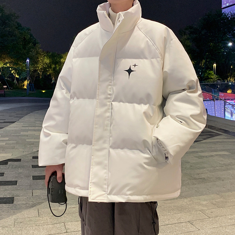 pu皮棉服男款冬季2023新款美式复古潮牌棉袄加厚保暖韩系棉衣外套