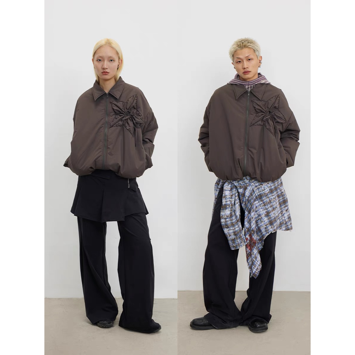 CONP 23AW Zip-up Padded Jacket 星型浮雕夹棉外套