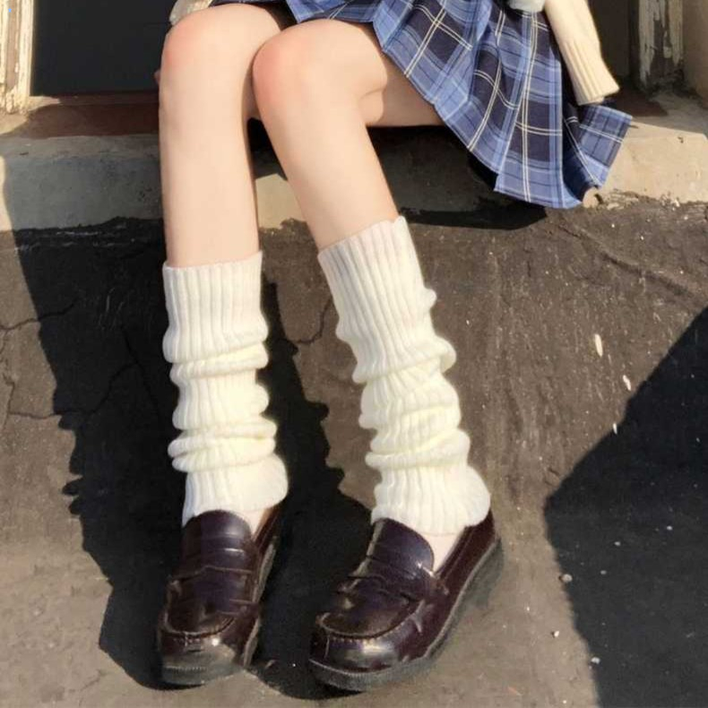 日系软妹中筒lolita堆堆袜套子女保暖护腿厚jk洛丽塔短款秋冬季款