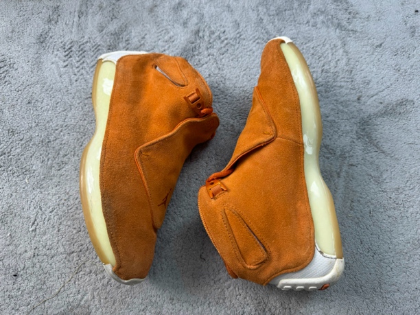 95新 NIKE/耐克 篮球鞋/aj18 橙麂皮/41码/95新