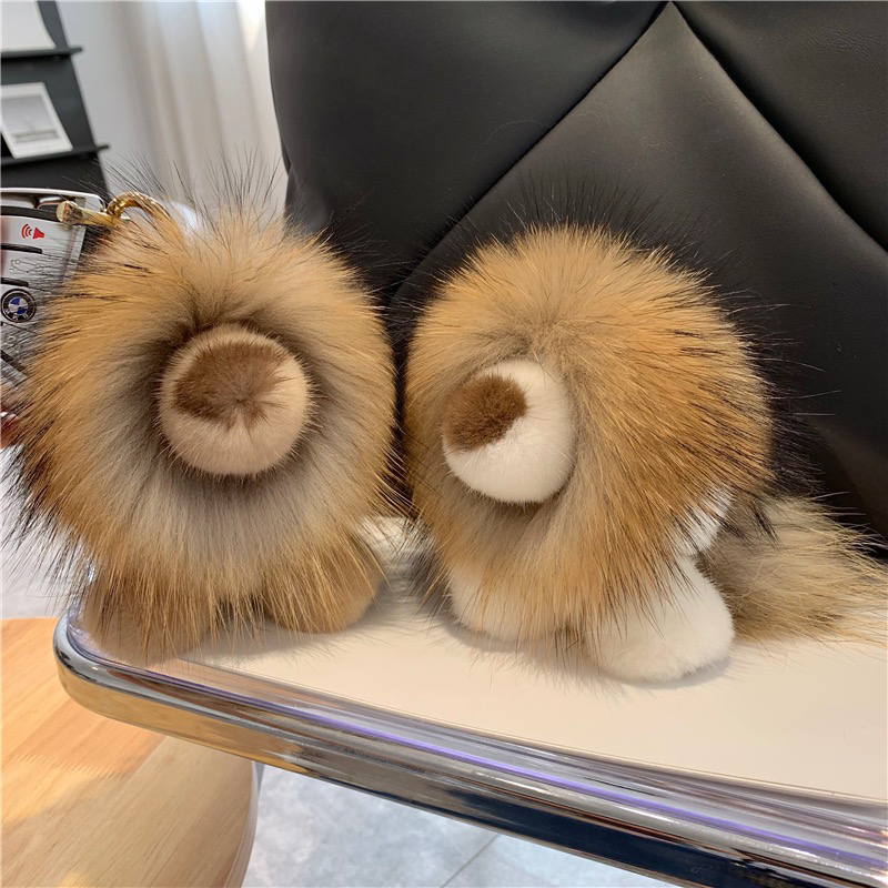 真毛皮草包包挂件钥匙扣可爱高档玩偶生日礼物配件(直播间专拍)