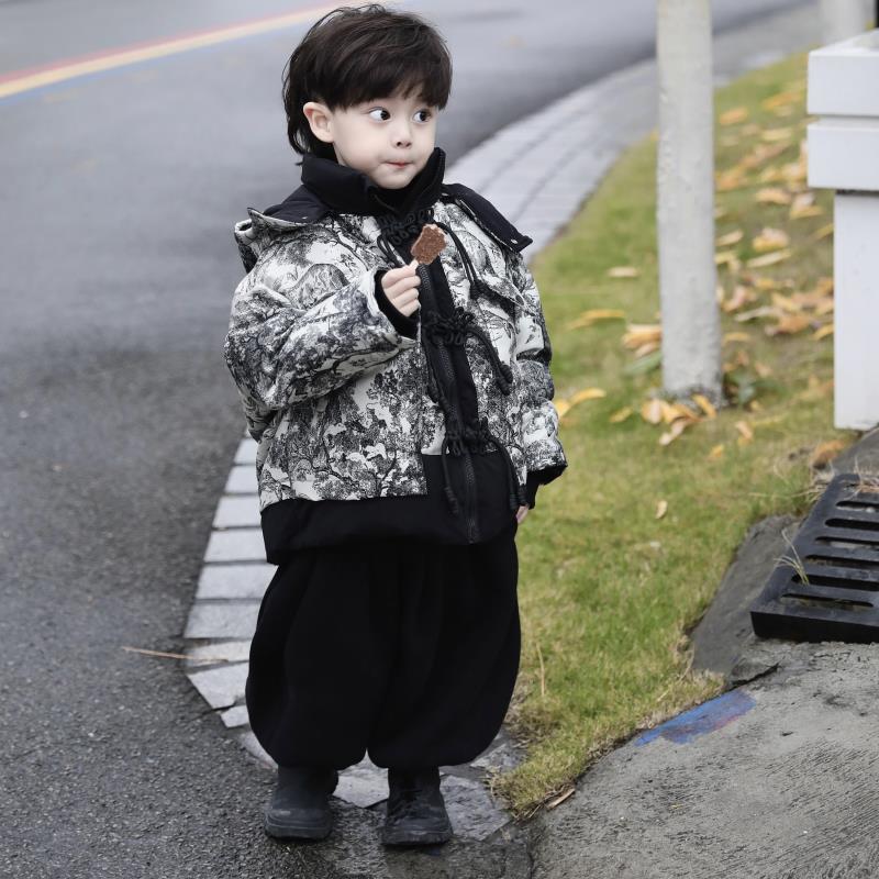 男童冬季棉服2023新款儿童棉衣宝宝冬季加厚新中式国风棉袄潮韩版