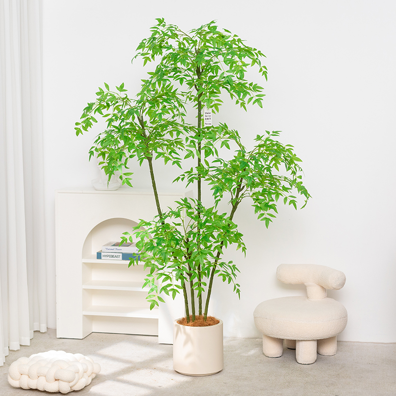 南天竹室内盆栽电视柜旁边大型植物客厅假树装饰花落地摆件
