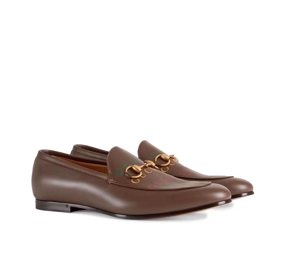 全新未使用 GUCCI/古驰 Gucci 男士棕色马衔扣乐福鞋 MEA30093