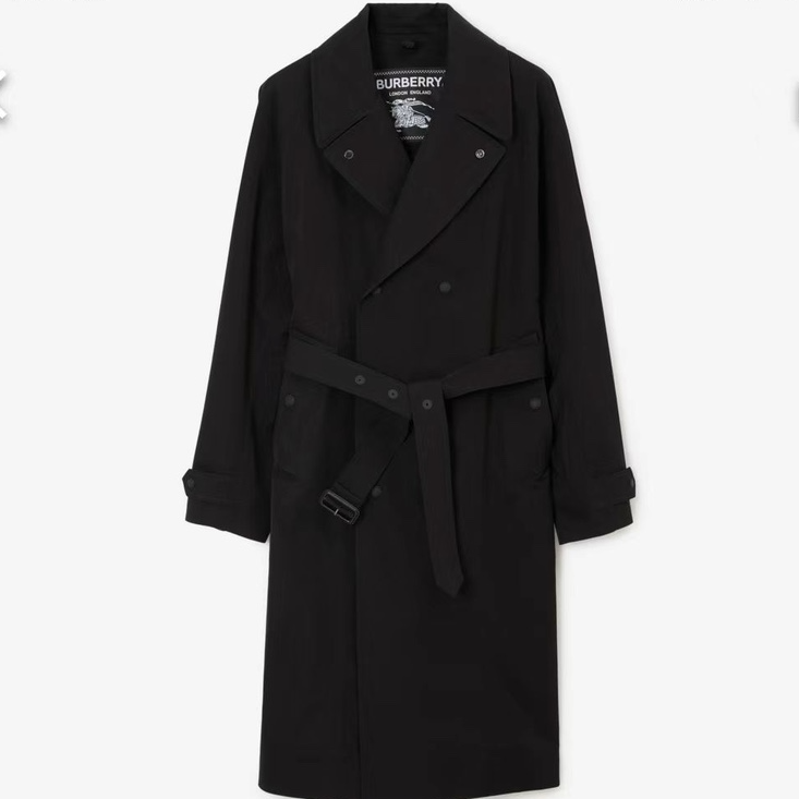 全新未使用 BURBERRY/博柏利  男士黑色中长款风衣 Mwc20015
