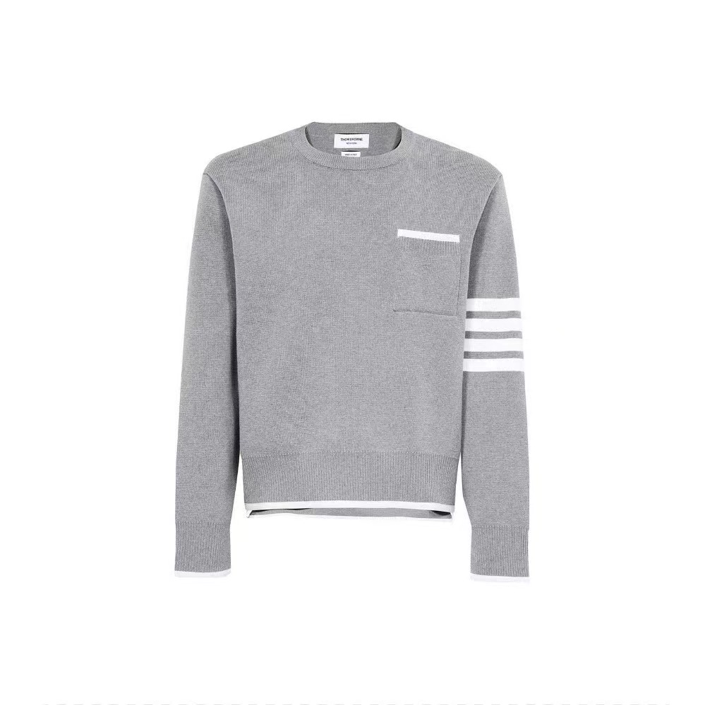 全新未使用 THOMBROWNE 男士灰色长袖毛衣Mkn20078