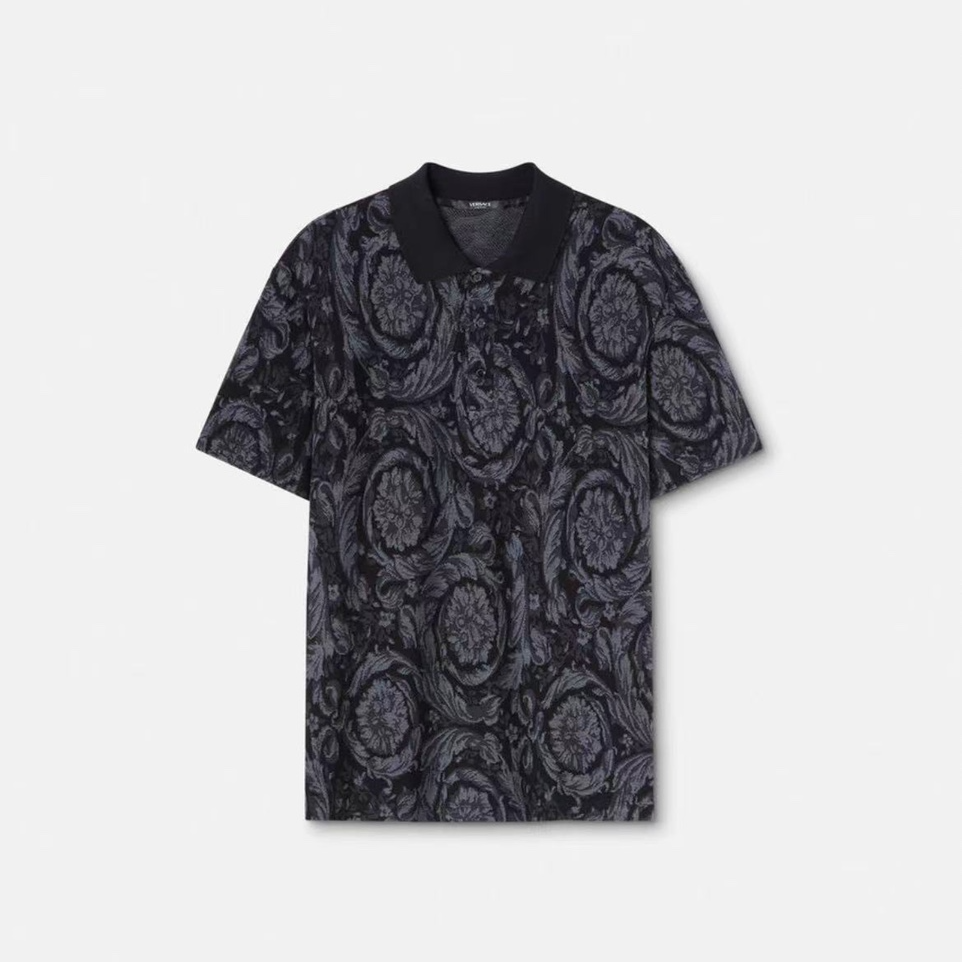 未使用 VERSACE/范思哲 范思哲男士黑灰印花polo MTS10557