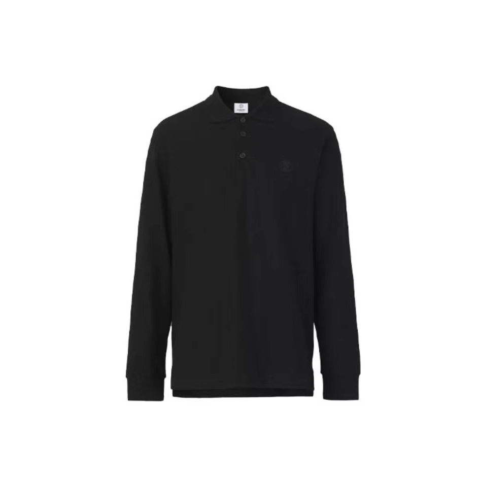 全新未使用 BURBERRY/博柏利 黑色TB小logo长袖POLO衫  Mls30016