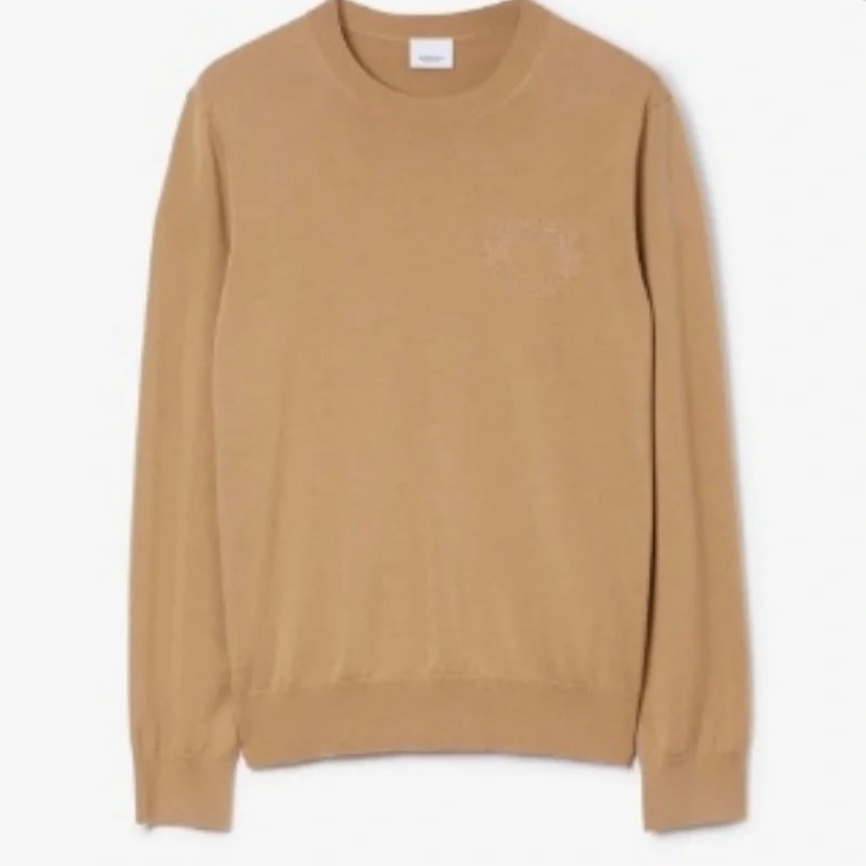 未使用 BURBERRY/博柏利 男士驼色羊毛针织衫/MKN20177