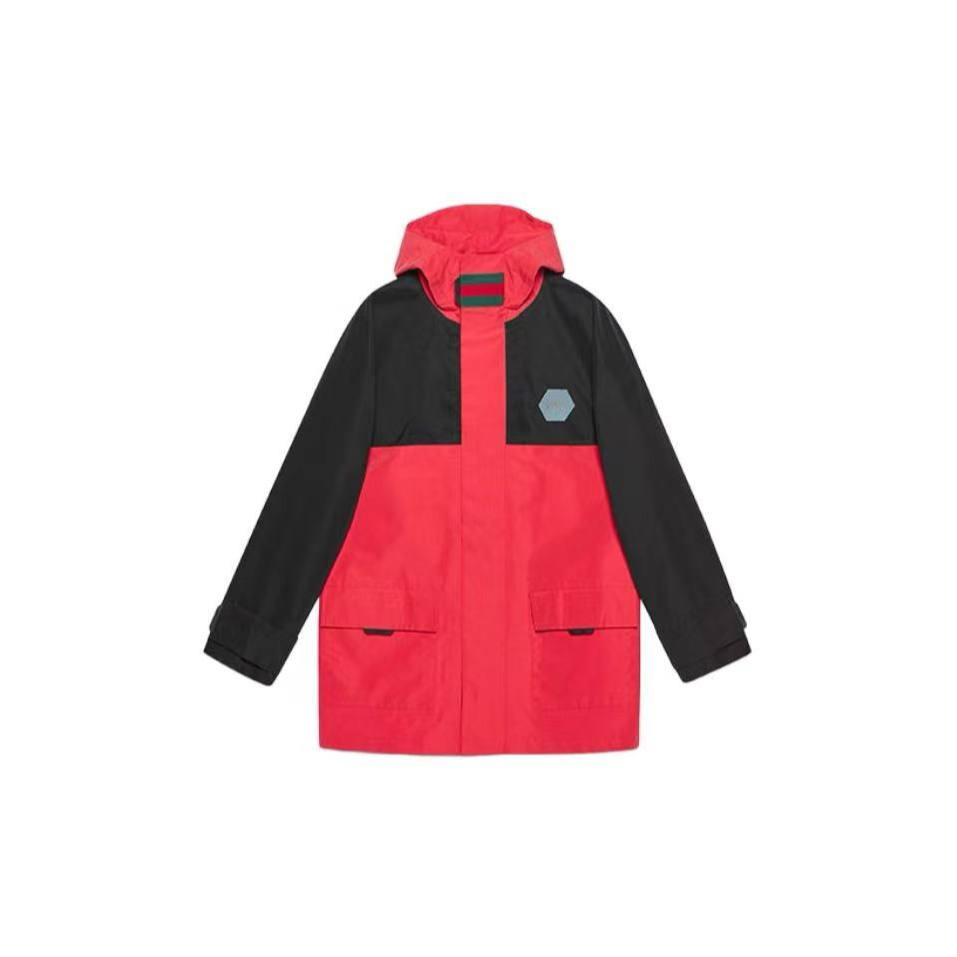 全新未使用 GUCCI/古驰 黑红拼色拉链外套 Mco20148
