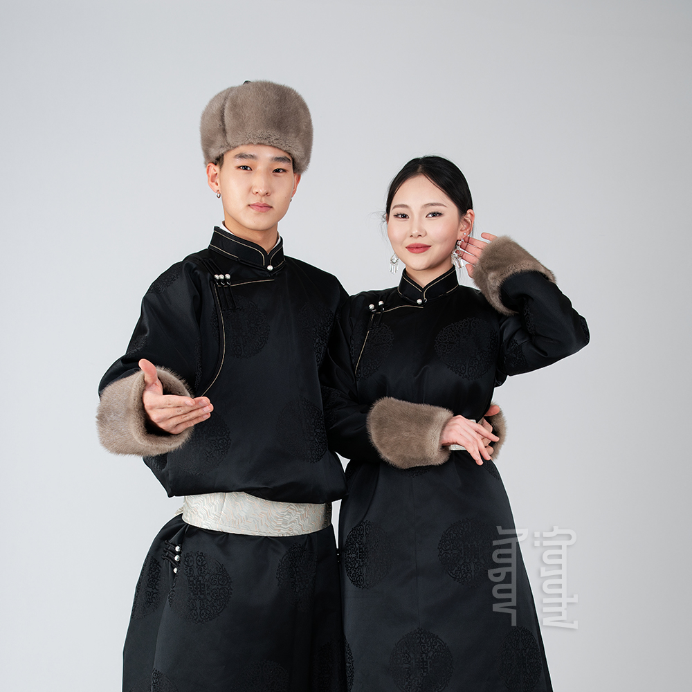 SodonGoyol 冬季款 情侣款 水貂马蹄袖 棉蒙古袍 