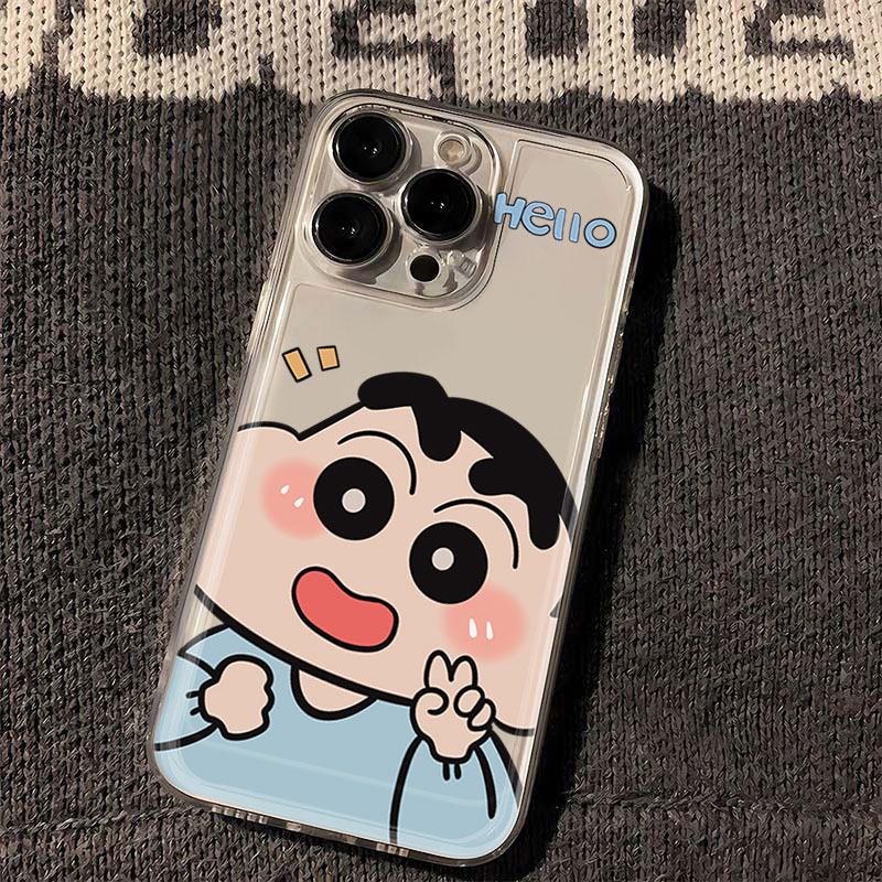 开心小新iphone15苹果手机壳14promax硅胶13pro透明12创意11卡通