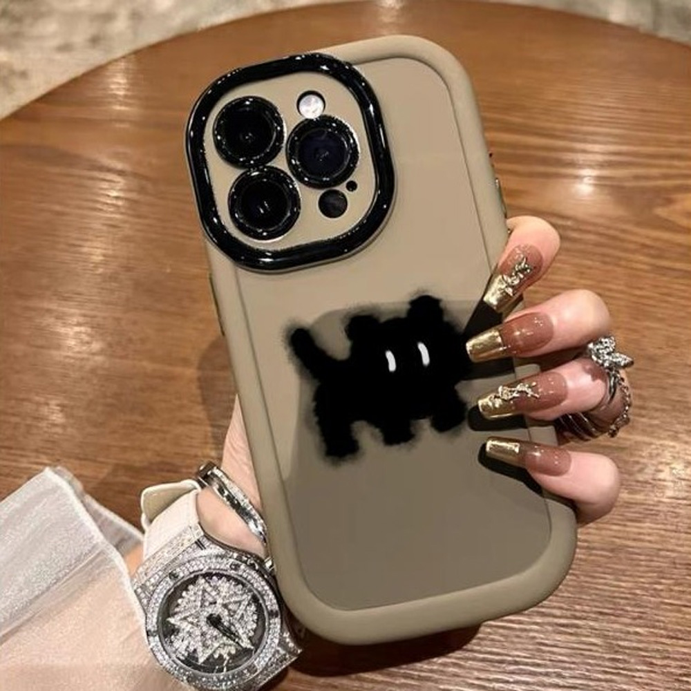 ins惊讶黑猫苹果14promax手机壳iphone15全包13p硅胶12软壳11泡芙