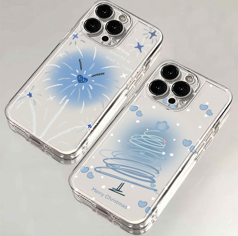 浪漫天空雪花苹果15手机壳14promax硅胶13pro透明12高级11全包XS