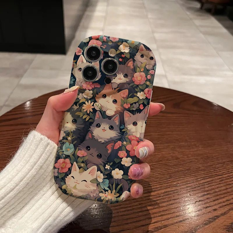 可爱猫咪苹果15promax手机壳iPhone14网红13PRO高级12p防摔11全包