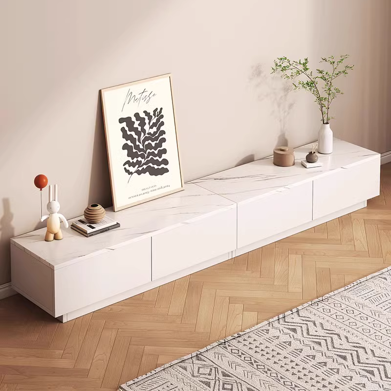 【逸品家具】电视柜白色茶几电视机柜组合现代客厅家用轻奢落地