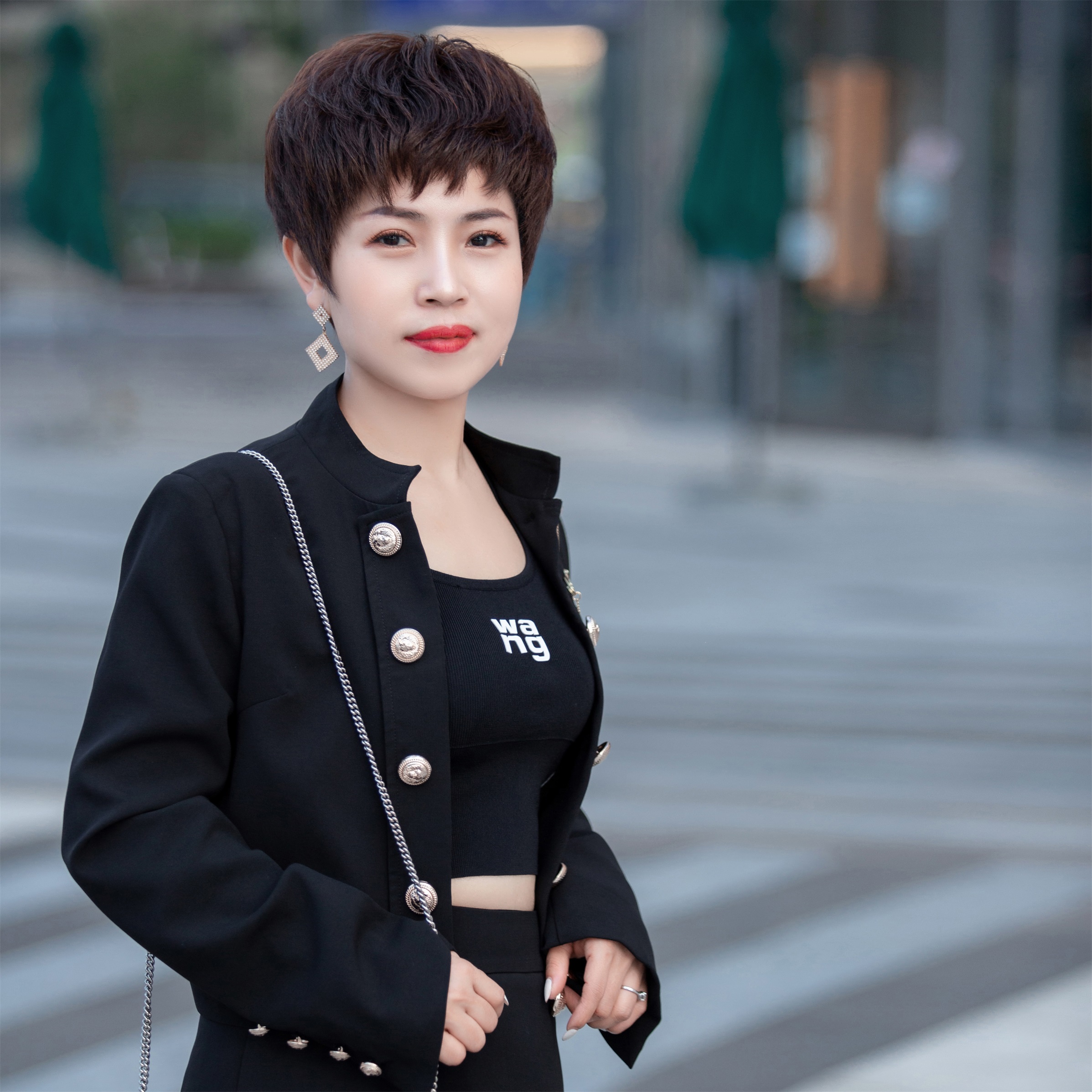 42发型链接，新款狗啃发型 时尚干练短发假发