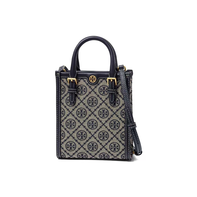 【直播专属】TORY BURCH经典老花满印织物拼皮革琴谱包87146-405
