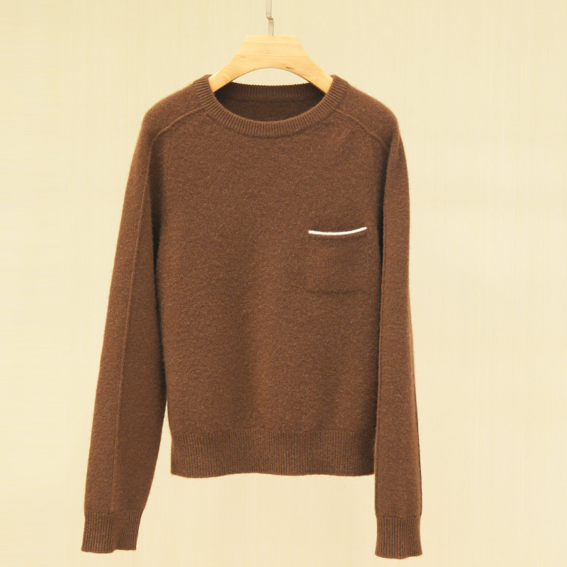 [芳姐专属] PAMIR秋冬拉绒系列女圆领羊绒休闲长袖针织衫 LR127